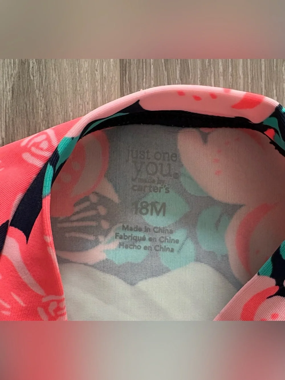 Kids Floral Long Sleeve Rash Guard - Pink & Teal. Size 18 months